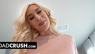 Dadcrush - pretty big-titted teen blondie pranks stepfather with deepthroat fun. She loves fingering and cunilingus tricks!