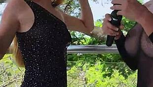 fucking hard with my friend on the balcony feels so wild