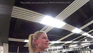 I teased that adorable czech girl in the supermarket and she rode my cock in pov, clothes ripping off