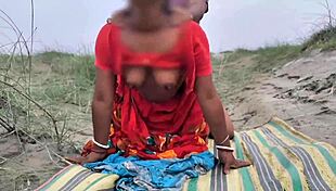 outdoor couple fucks in missionary and bent over positions