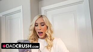 Dadcrush - pretty big-titted teen blondie pranks stepfather with deepthroat fun. She loves fingering and cunilingus tricks!