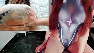 Modelo traviesa de enorme culo cogiendo con el amante en el hotel