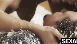 i gave a wild blowjob to this blonde who sucked and fucked me to an intense creampie orgasm, licking and riding all over