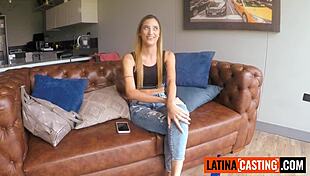 Blonde Latina teen gets pussy banged raw during amateur lingerie photoshoot