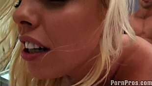Britney Amber gives blowjob during massage, gets facial