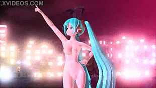 Feeling exposed as Hatsune Miku in full nude bunny costume, embracing my goddess body with big tits and ass