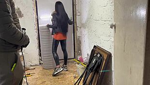 step mom surprises step son with a blowjob, he cums in her mouth