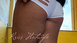 naughty wife flaunts short shorts to gym friend in public