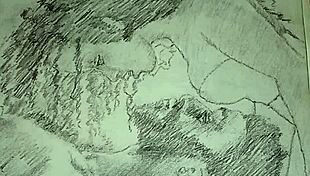 couple doing foreplay in lingerie sketch 😍