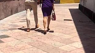 this rich cougar's ass is getting spied on in a voyeur scene