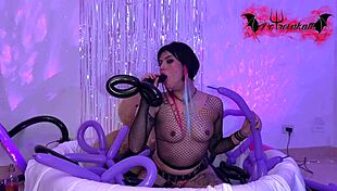 Emo Girl Plays Hot Sex With Balloons!