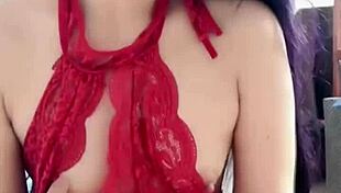 No insertion but lucky subscriber gets cum on tits. Sexy POV handjob.