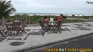 African Brunette With Big Ass Gets Blowjob And Ass Fucking On The Brazilian Beach.