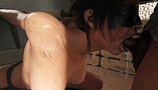 lara croft from tomb rider is captured by the enemy riding and anal sex