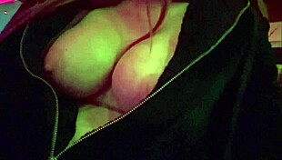 I flash my big tits in public