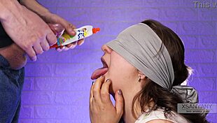 my best friend tricked me with the taste game, cum in mouth roleplay