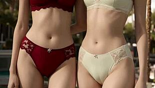 Cute Lesbians Pose in Underwear