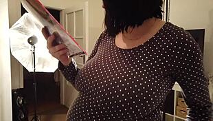 9th Month Pregnant Shione Cooper Bounces And Sucks Boobs