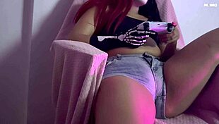 Pretty Emo Gotica Boldly Masturbates With A Control