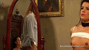 Big ass lesbian slave says, Punish me, madame, as she's spanked and licked.