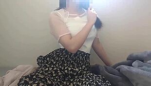 curvy asian beauty couldn't stop craving, so she played solo on blanket