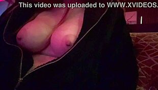 I flash my big tits in public