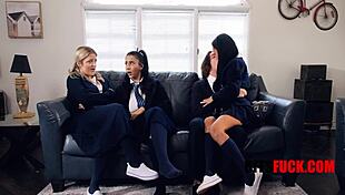 Inexperienced Teen Friends Lose Virginity in Wild Gangbang