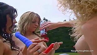 british lesbians get so turned on outdoors with toys