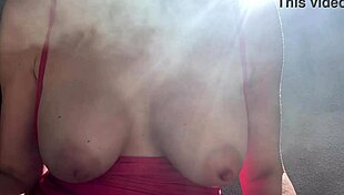 Italian big tits milf artemisia love hot solo bouncing sesh outdoor