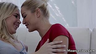 look at these sensual hot blonde lesbian girls kissing tenderly and eating moist pink pussy