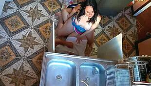 I watch unfaithful wife fuck plumber. Rough in kitchen! 😳