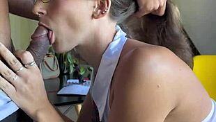 अलुना कजिन से होमवर्क हेल्प मांगती है और चूत में कम लेती है