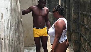 chubby slut shows boobs and ass to entice neighbor's huge bbc