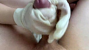 My Step Sister Gives A Handjob In Latex Gloves With Oil. It's So Kinky And Homemade.