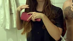 Wild romantic bath with latina teacher