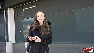 German scout performs anal fisting and fucking at real casting with skinny saggy tits girl Emma Scarlett