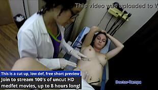 Dr Tampa examines student intern Donna Leigh spreading