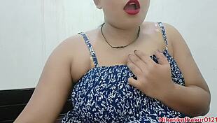 Having sex with the neighbour, creampie in doggystyle on the bed.