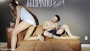 Skinny Latina With Big Tits And Tattoo Gets Wet Pussy First Time