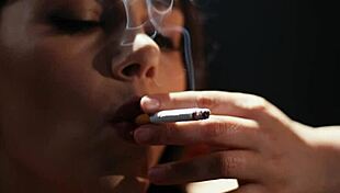 Valentina Nappi Prepares For Blowjob With Cigarette And Red Lipstick