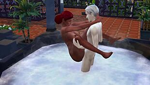 relaxing in the sims 4 bath with jacuzzi