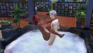 relaxing in the sims 4 bath with jacuzzi