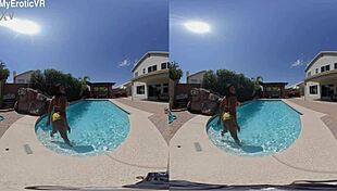 ebony teen gets wet in the pool, full movie at myeroticvr