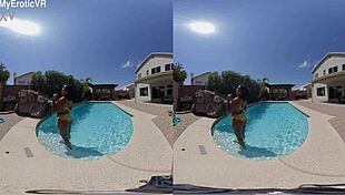 ebony teen gets wet in the pool, full movie at myeroticvr