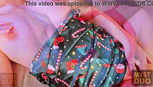 sensual latina milf feels passionate cum on tits