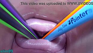 Extreme lesbian insertion with prolapsed cervix at the same time