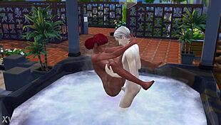 relaxing in the sims 4 bath with jacuzzi