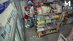 sex at work with the clerk in the promiscuous mart