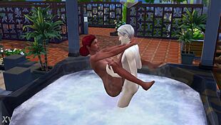 relaxing in the sims 4 bath with jacuzzi