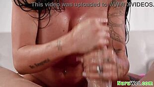 Victor Ray Danae Mari Sexy And Busty Brunette Gives Nice Wet Handjob During Nuru Massage Session